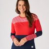 Quba & Co Navy And Red Long Sleeve Colour Block T-Shirt - Pipit Hot