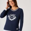Quba & Co Navy Long Sleeved Quba And Co Logo T-Shirt - Mandika Best