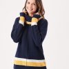 Quba & Co Mokk Navy Yellow And White Roll Neck Jumper Best