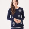 Quba & Co Boras Navy Snowflake Design Jumper Best