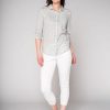 Quba & Co Lynsey Striped Hut Print Shirt - Sea Mist Green Clearance